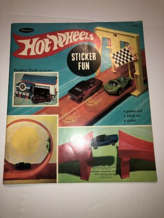Vtg 1969 Hot Wheels Sticker Fun Book By Whitman Majority Of Stickers Intact