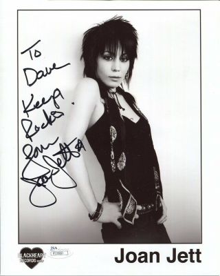 Joan Jett Hand Signed 8x10 Photo I Love Rock,  Roll To Dave Jsa