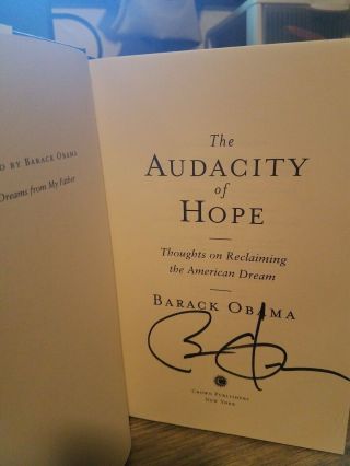 Barack obama the audacity of hope.  Signed,  1st print 3