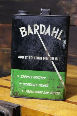Vintage Bardahl Top Oil Valve Lubricant Can 1 Gallon Gas Advertising Motor Oil