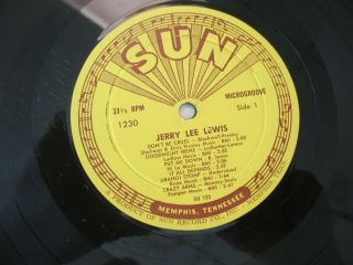 JERRY LEE LEWIS lp Sun lp - 1230 vintage press su - 123 561 3