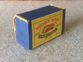 VINTAGE MATCHBOX SERIES 21 A MOKO LESNEY PRODUCT TRANSIT BUS WITH BOX 6