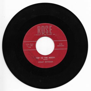 Wesley Reynolds - Rose 108 Rare Rockabilly 45 Rpm Trip To The Moon Vg,  Plays Great