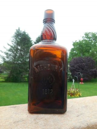 Rohr Mchenry 1812 Swirled Neck Whiskey Bottle Benton,  Pa