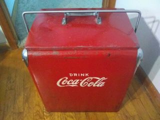 Vintage Coca Cola Cooler,  With Sandwich Tray Gorgeous