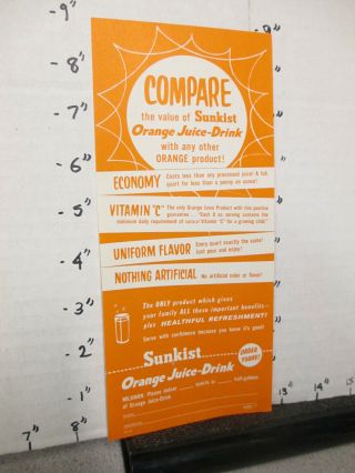 Sunkist Orange Juice Drink 1950s Milkman Order Form Dairy Advertising Paper