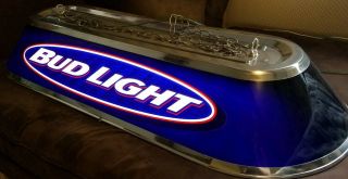 Vtg Rare Bud Light Pool Table Hanging Florescent Lite Approx 47 " Long
