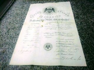 Lewis Cass Autographed Signed Document 1859 As Secretary Of State Under Buchanan