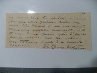 Samuel L Clemens Mark Twain Signed Autographed Twice 1889 Authentic Note