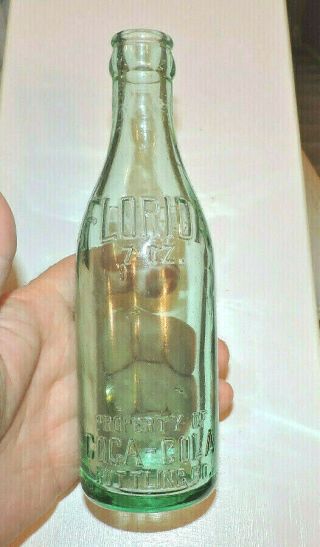 Rare Aqua Straight Side Coca Cola Bottle " Bartow,  Flordia  "