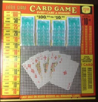 $1.  00 Little Giant Card Punch Card Money Game Board Raffle Gambling 1280 Hole
