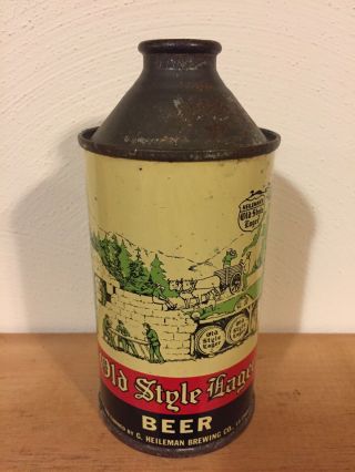 Old Style Lager Beer Can,  Irtp Cone Top,  G.  Heileman Brewing Co.  La Crosse Wi