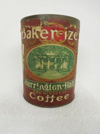Vintage Baker - Ized Barrington Hall Coffee 1lb Tin Can York & Minneapolis Mn