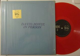 David Bowie In Person Tmoq 71054 Rare Red Vinyl Live 1972 Glam Rock Lp