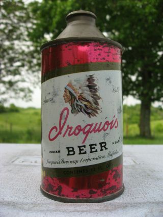 Iroquois Indian Head Beer,  Iroquois Brewing Corp,  Buffalo,  Ny Cone Top Beer Can