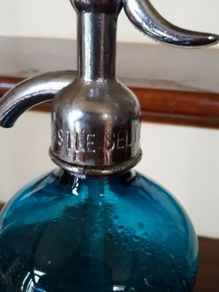 Rare Aqua Blue Antique Seltzer Bottle Bronx NY 26 Oz Registered 2