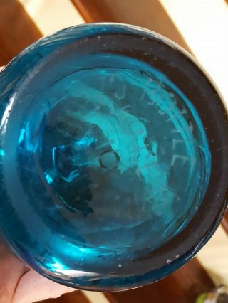 Rare Aqua Blue Antique Seltzer Bottle Bronx NY 26 Oz Registered 3