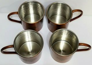 Patron Tequila Hammered Copper Mug Set of 4 Moscow Mule 5