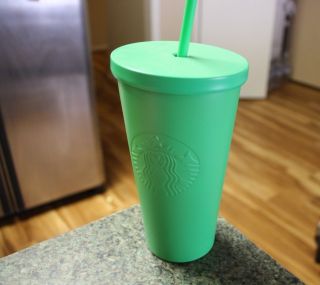 2017 Starbucks Cold Cup Green Matte Stainless Steel Tumbler 16 Fl Oz