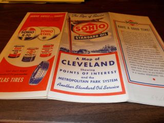 1947 Sohio Cleveland Vintage Road Map