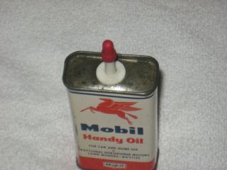 VINTAGE 1950 ' S MOBIL OIL & GAS 4oz.  HANDY OIL CAN L@@K 3