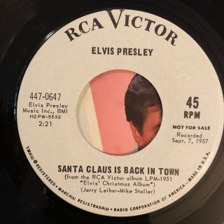 Elvis Presley Blue Christmas B/w Santa Claus Is Back In Town Rca Promo 45 W/ps