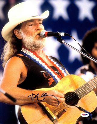 Willie Nelson Signed Autographed 11x14 Photo Psa/dna Ad93204