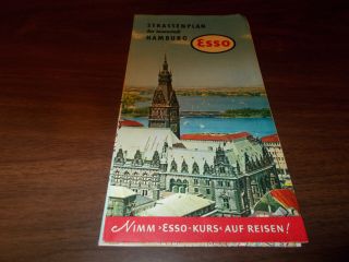 1959 Esso Hamburg,  Germany Vintage Road Map / Cover Art