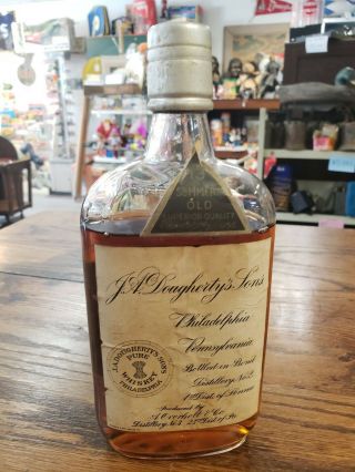 J.  A.  Dougherty’s Sons Pure Whiskey Pint Bottle Philadelphia Pa Post Prohibition