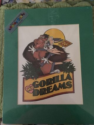1994 Special Collectors Edition Looney Tunes Litho Print 9.  5 " X7.  5 " Gorilla Dream