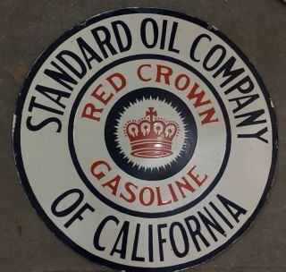 Porcelain Standard Oil Company Enamel Sign Size 30 " Round Double Sided