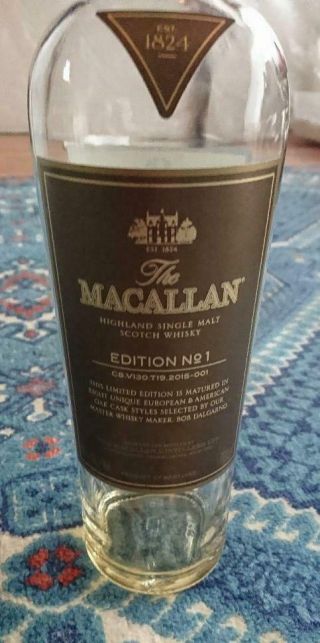 Empty Bottle Macallan Edition No.  1 No Box Scotch Whisky Whiskey Liquor Rare