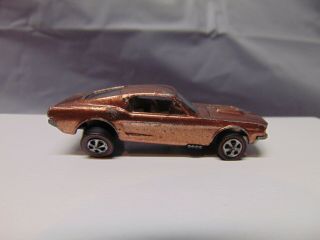 1968 Mattel Hot Wheels Red Line Custom Mustang Die Cast Car Redlines Usa Brown