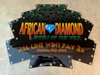 Konami " African Diamond " Slot Machine Plexiglass Topper Uld - 2