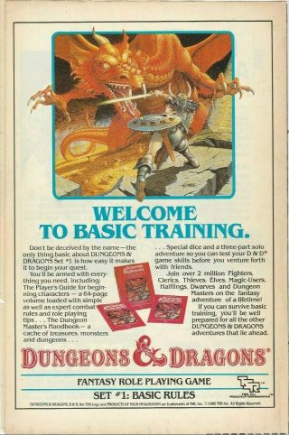 Dungeons & Dragons 1986 D&d Vintage " Set 1 Basic Rules " Retro Print Ad
