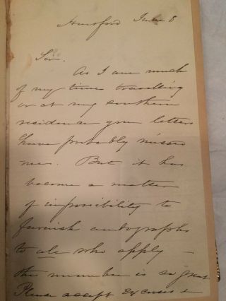 Uncle Tom’s Cabin First Edition 1852,  Autographed Letter Harriet Beecher Stowe