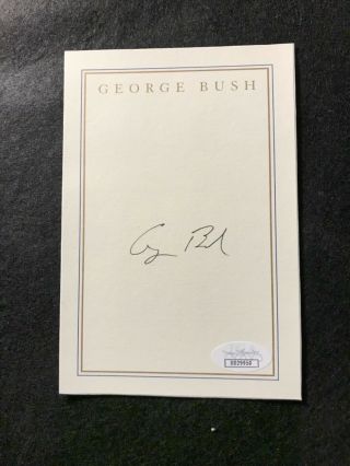 President George H.  W.  Bush Signed Cut Bookplate Autograph - Jsa Authenticated