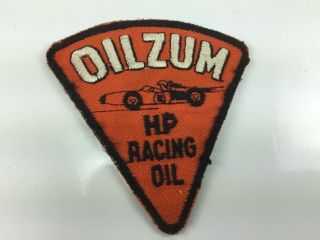 1960s 70s Oilzum Hp Racing Oil Racing Patch Vintage Nascar Nhra Patroleum Gas