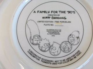 4 diff 1991 Simpsons collector ' s plates Xmas Therapy Maggie FRANKLIN LE ' d 5