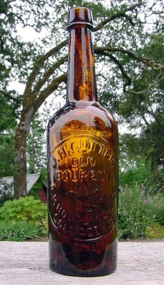 Western 1870s " J.  H.  Cutter / Old Bourbon / Sole Agents " Real Bottle