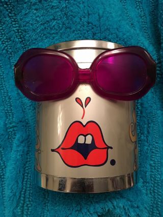60’s Vintage Psychedelic Ice Bucket W Sunglasses Peter Max Style