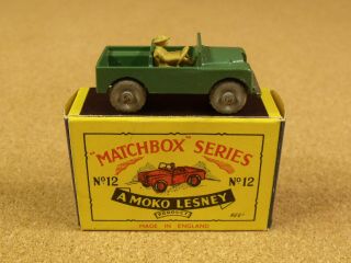 Old Vintage Lesney Matchbox 12a Land Rover Box
