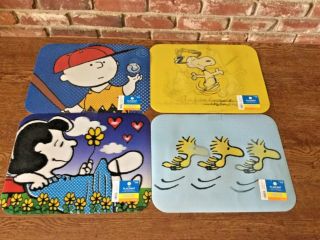 Set 4 Snoopy Friends Charlie Brown Peanuts Placemats Moving Images 3d Effect