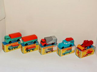 A Group Of 5 Matchbox Models With F - Boxes To Very Near