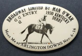 1929 Arlington Downs Pocket Mirror Broadway Limited Son Of Man O 