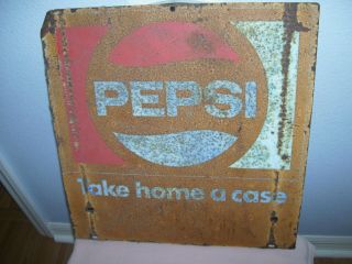 Old Vintage Double Sided Pepsi Cola Rusty Advertising Sign Take Home