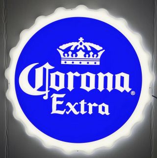 Corona Extra Cerveza Crown Logo Bottle Cap Led Beer Sign 20” - Brand