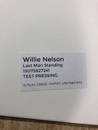 Willie Nelson Autograph - Signed Test Pressing - Last Man Standing - Vinyl 3