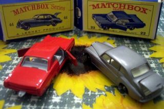 Match Box Cars Models No 22 Pontiac GP Coupe and No 44Rolls - Royce Phantom V 2