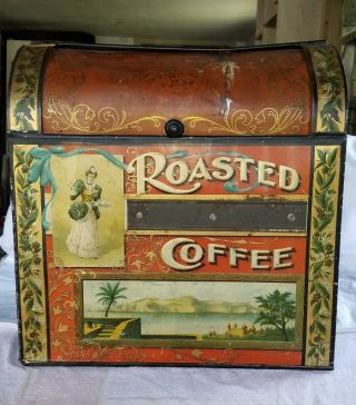 Victorian Roasted Coffee Country Store Display Tin